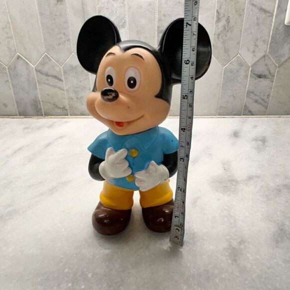 Antique Vtg Walt Disney Mickey Mouse Rubber Collectible Toy Figure Multicolor OS - Picture 6 of 7